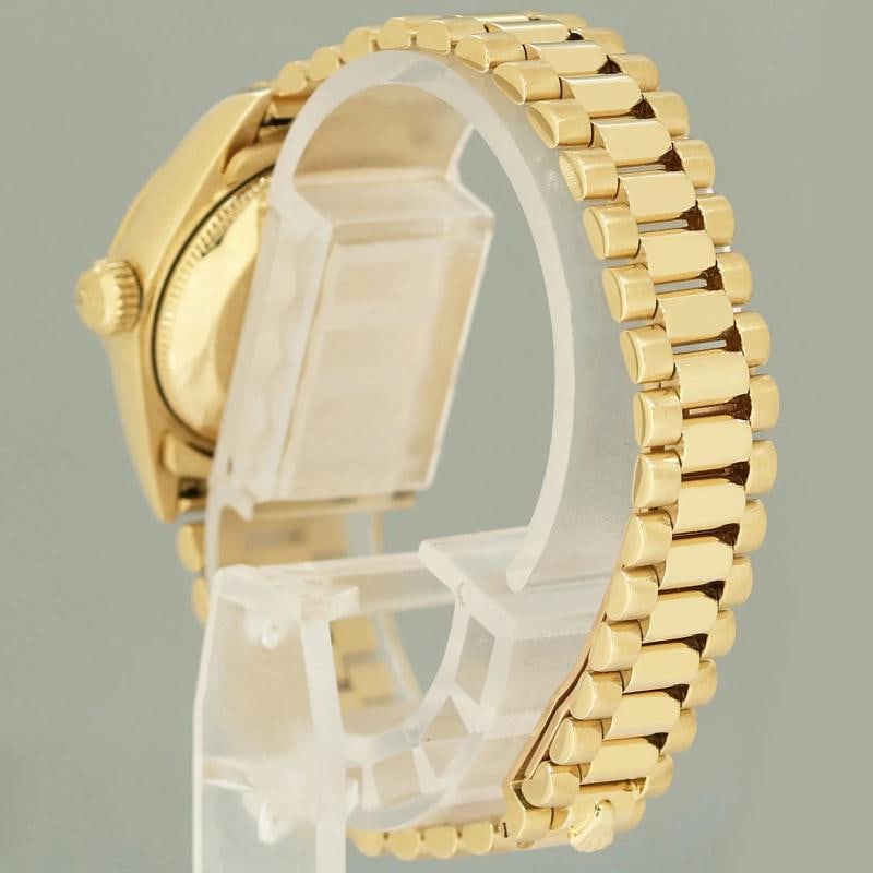 MINT Blue Diamond Ladies Rolex DateJust 69178 President 26mm 18k Yellow Gold - 3