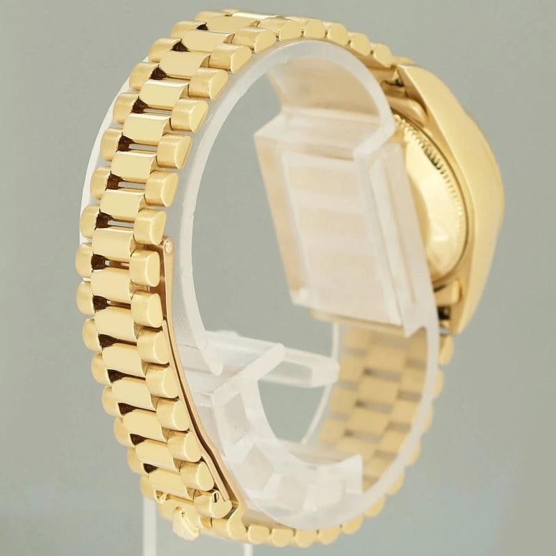 MINT Blue Diamond Ladies Rolex DateJust 69178 President 26mm 18k Yellow Gold - 4