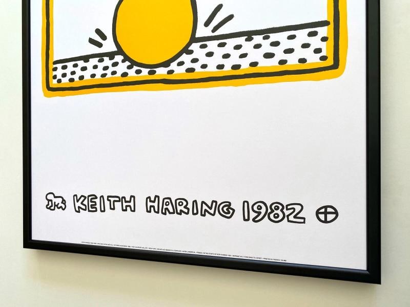 KEITH HARING ESTATE RARE 1991 LITHO PRINT FRAMED POP ART POSTER 1 MAN SHOW 1982 - 12
