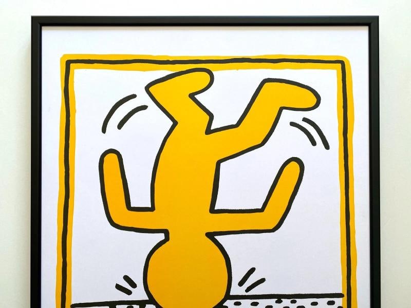 KEITH HARING ESTATE RARE 1991 LITHO PRINT FRAMED POP ART POSTER 1 MAN SHOW 1982 - 2