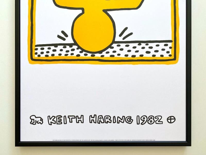 KEITH HARING ESTATE RARE 1991 LITHO PRINT FRAMED POP ART POSTER 1 MAN SHOW 1982 - 3