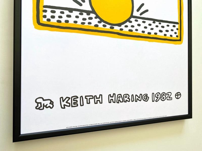 KEITH HARING ESTATE RARE 1991 LITHO PRINT FRAMED POP ART POSTER 1 MAN SHOW 1982 - 7