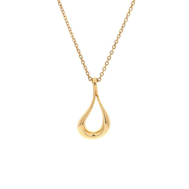 Tiffany & Co. Open Teardrop Pendant Necklace 18K Yellow Gold: Condition: Pre-owned - Good,Brand: Tiffany & Co.,Main Stone: Unknown,Metal: 18K Yellow Gold,Metal Purity: 18K,Style: Pendant,Type: Necklace,Color: Yellow Gold,Material: 18K Yellow Gold