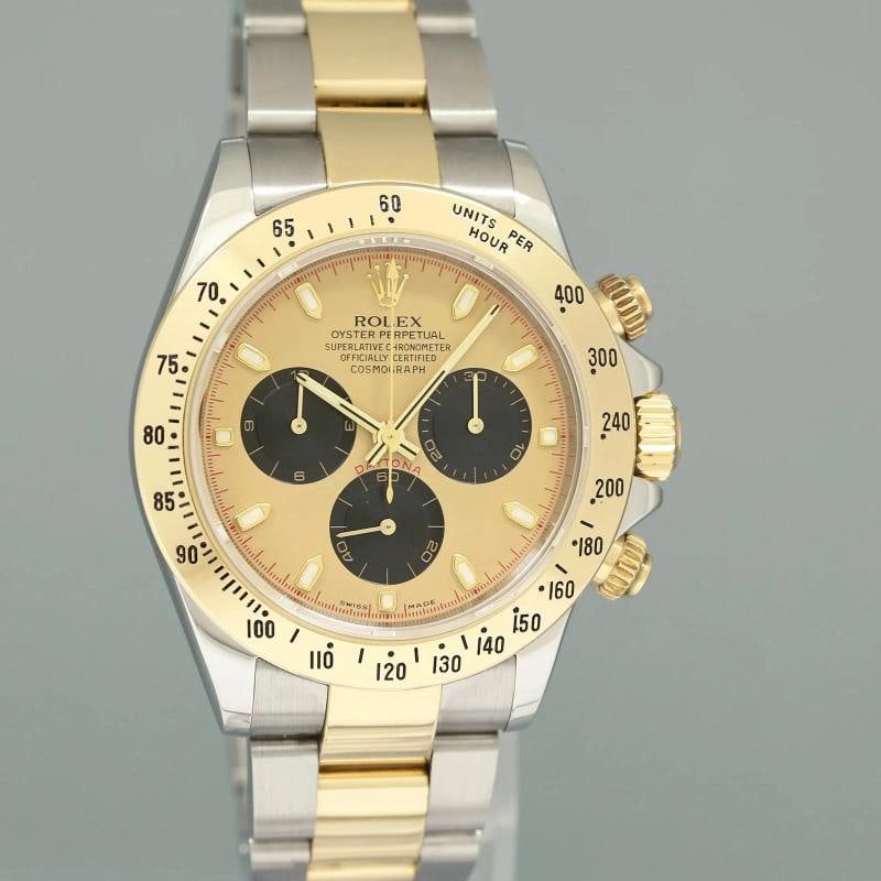 MINT Rolex Daytona 116523 Champagne Paul Newman Steel Yellow Gold Two Tone Watch - 3