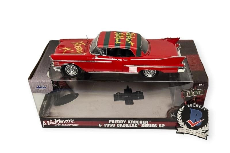 Robert Englund A Nightmare On Elm Street Signed Cadillac Diecast Beckett BAS - 2