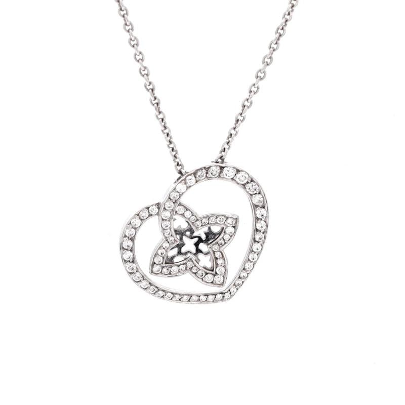 Louis Vuitton Coeur Heart Pendant Necklace 18K White Gold and Diamonds Small: Condition: Pre-owned - Good,Brand: Louis Vuitton,Main Stone: Diamond,Metal: 18K White Gold,Metal Purity: 18K,Style: Pendant,Type: Necklace,Color: White Gold,Material: 18K White Gold, Diamond