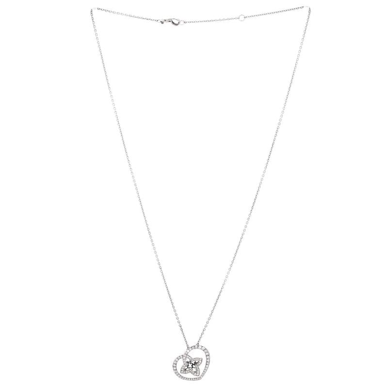 Louis Vuitton Coeur Heart Pendant Necklace 18K White Gold and Diamonds Small - 2