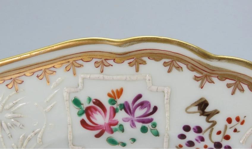 Pretty Set 6 Antique Samson French Porcelain Armorial Crest Floral Lunch Plates - 10