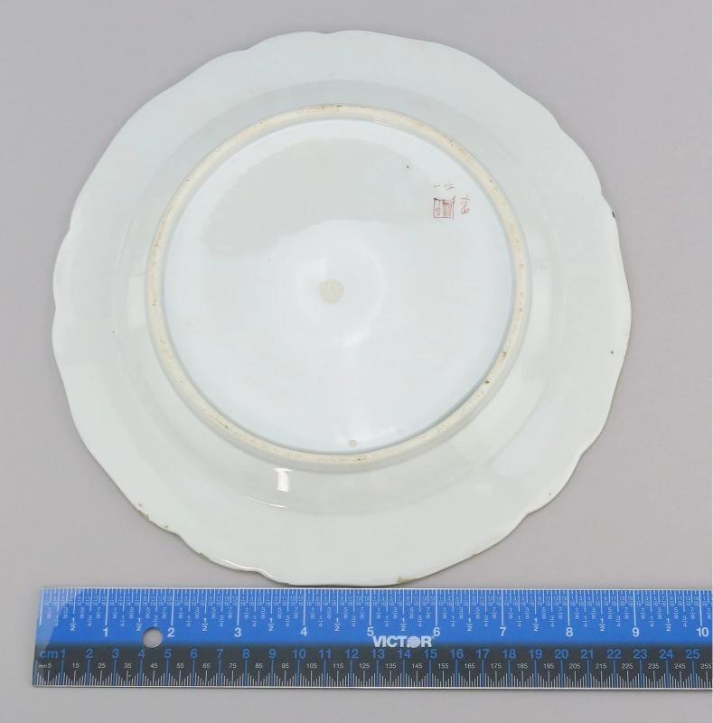 Pretty Set 6 Antique Samson French Porcelain Armorial Crest Floral Lunch Plates - 7