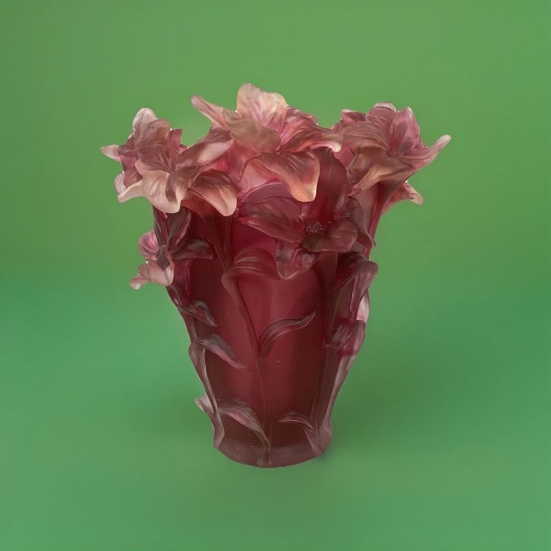 Crystal Iris Vase H8Ã¢â‚¬Â Red OmbrÃƒÂ© Hea - 2