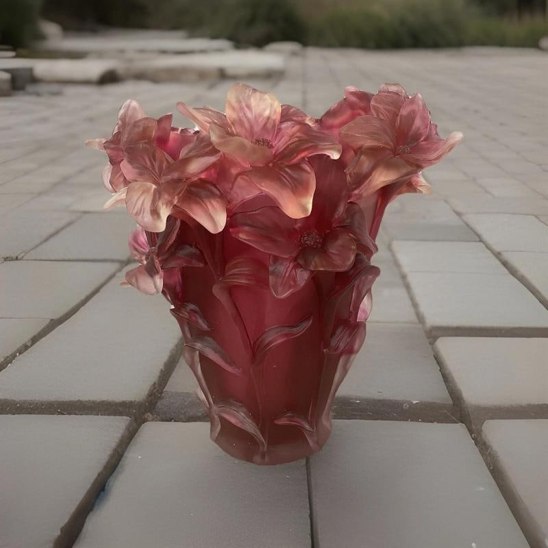 Crystal Iris Vase H8Ã¢â‚¬Â Red OmbrÃƒÂ© Hea - 4