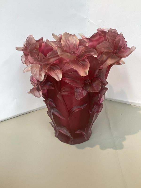 Crystal Iris Vase H8Ã¢â‚¬Â Red OmbrÃƒÂ© Hea - 6