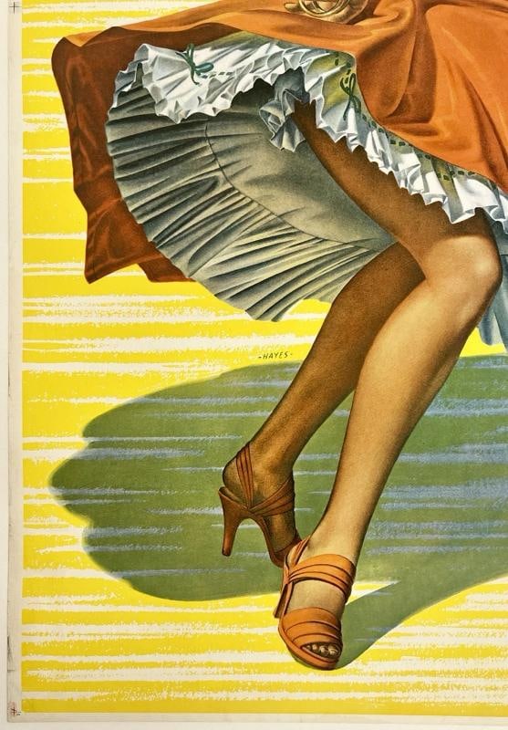 Original Vintage Poster NASSAU JET BOAC Airline Travel Caribbean Bahamas LINEN - 4