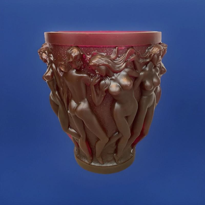 Xl Lalique Style Bacchantes Crystal Vase Unique Color H10Ã¢â‚¬Â (1 of 3)