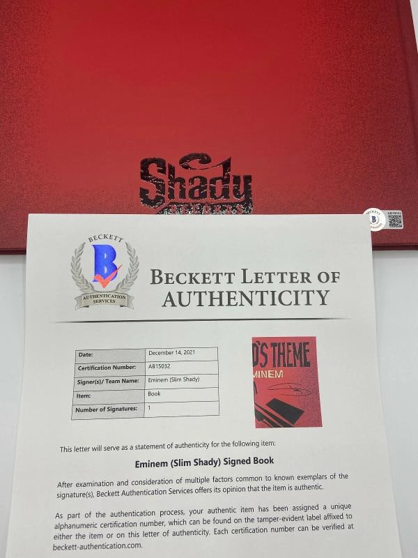 EMINEM SLIM SHADY MARSHALL MATHERS SIGNED AUTOGRAPH ALFRED'S THEME BOOK BAS 1 - 3