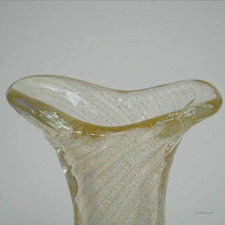 Flavio Poli for Seguso Vetri d'Arte Vase Incrociato oro 1949 - 5