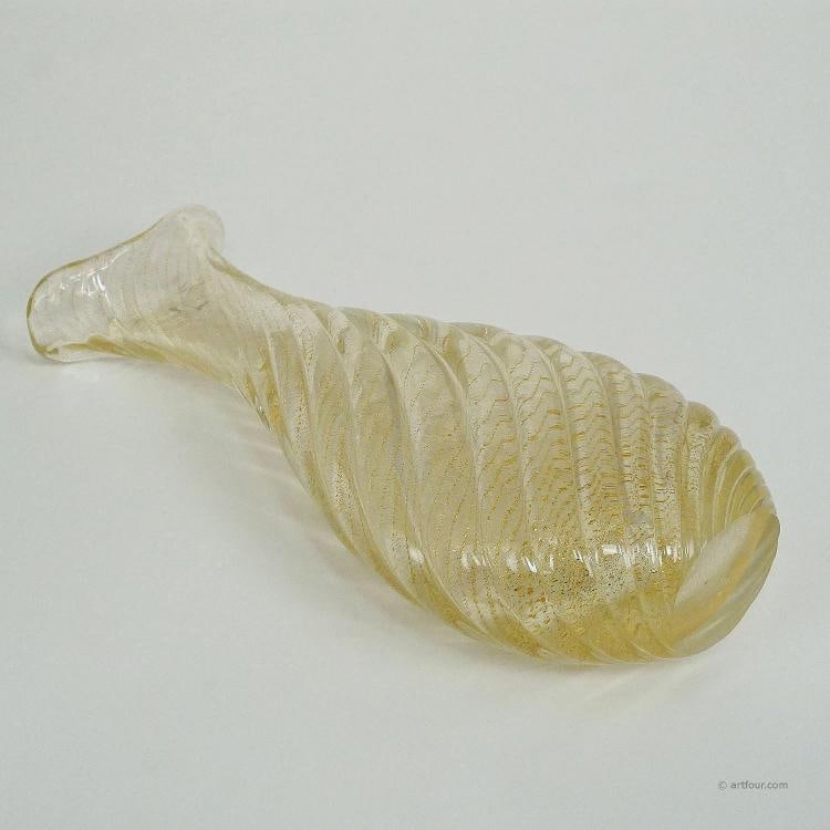Flavio Poli for Seguso Vetri d'Arte Vase Incrociato oro 1949 - 7