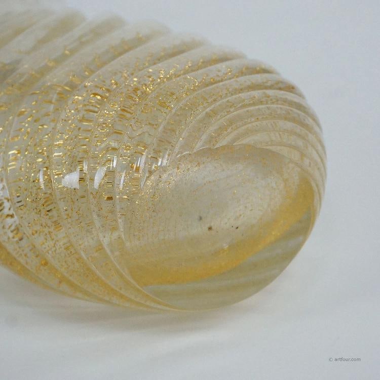 Flavio Poli for Seguso Vetri d'Arte Vase Incrociato oro 1949 - 8