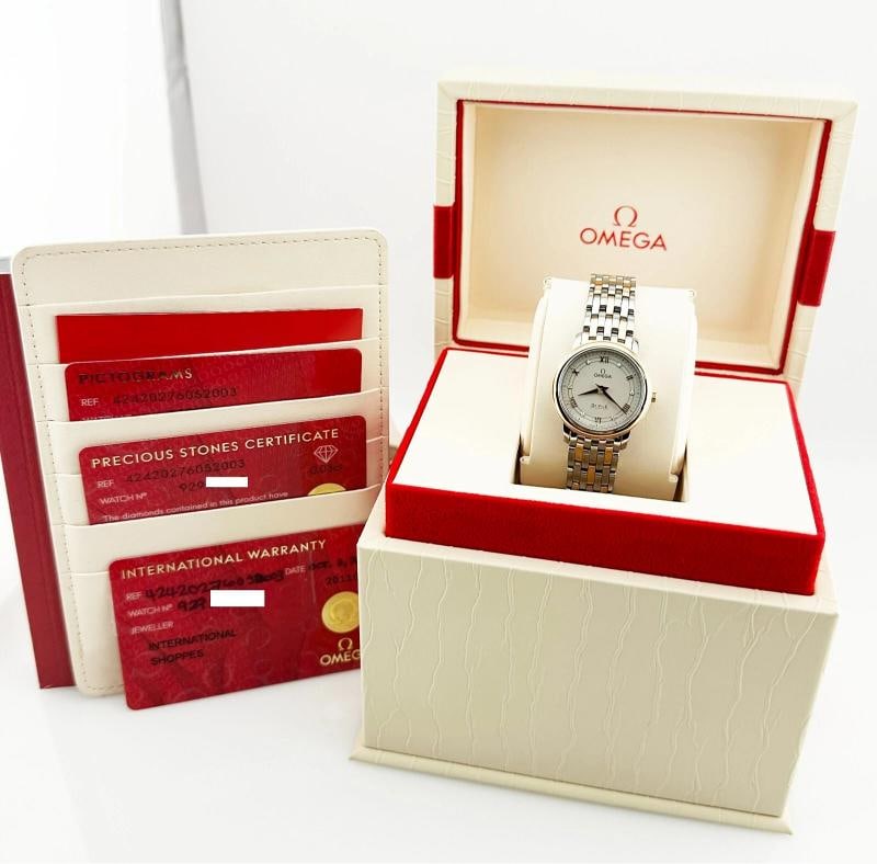 Omega Ladies De Ville Prestige 424.20.27.60.52.003 18K Rose Gold Steel Box Paper - 2