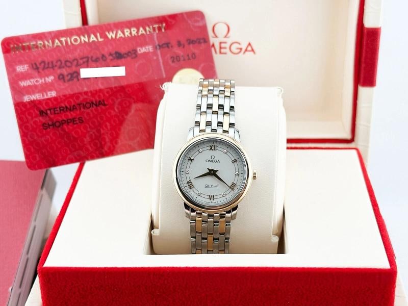 Omega Ladies De Ville Prestige 424.20.27.60.52.003 18K Rose Gold Steel Box Paper - 5