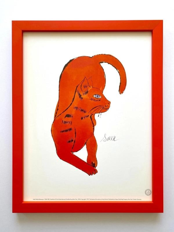 ANDY WARHOL ESTATE RARE VTG 1991 FRAMED COLLECTORS LITHOGRAPH PRINT " SAM " 1954: THE RARE OUT PRINT FRAMED COLLECTOR'S OFFSET LITHOGRAPH PRINT MEASURES 13 1/2" W X 17 1/8" H X 7/8" D.