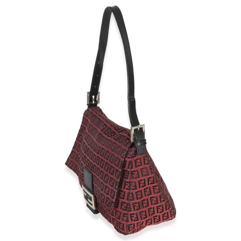 Fendi Black Red Zucca Mamma Baguette - 2