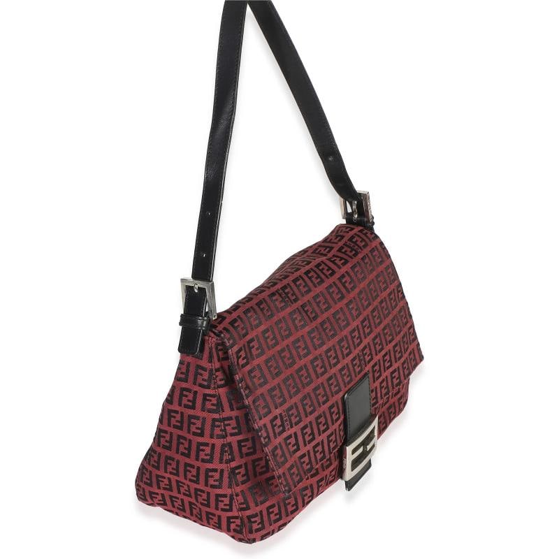 Fendi Black Red Zucca Mamma Baguette - 3