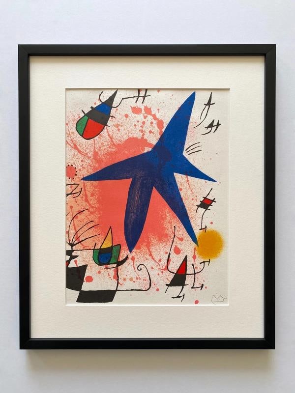 JOAN MIRO RARE 1972 MID CENTURY MODERNIST FRAMED ORIGINAL LITHOGRAPH PRINTS SET - 10