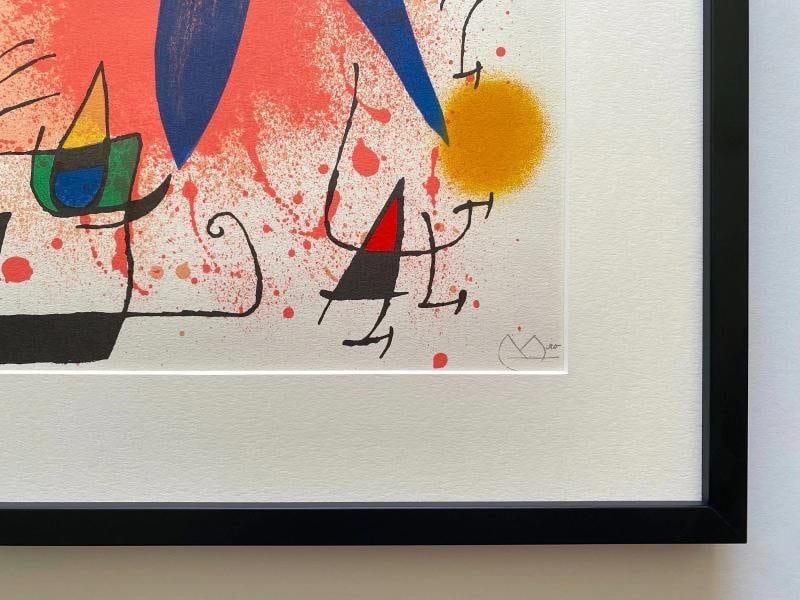 JOAN MIRO RARE 1972 MID CENTURY MODERNIST FRAMED ORIGINAL LITHOGRAPH PRINTS SET - 12