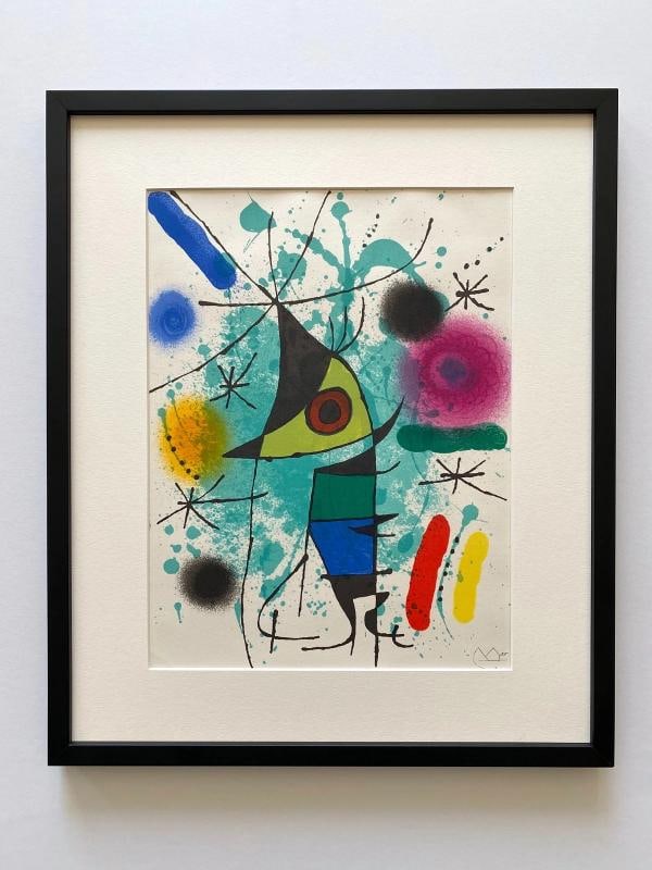JOAN MIRO RARE 1972 MID CENTURY MODERNIST FRAMED ORIGINAL LITHOGRAPH PRINTS SET - 6