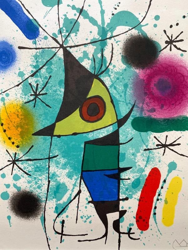 JOAN MIRO RARE 1972 MID CENTURY MODERNIST FRAMED ORIGINAL LITHOGRAPH PRINTS SET - 7