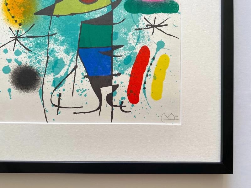 JOAN MIRO RARE 1972 MID CENTURY MODERNIST FRAMED ORIGINAL LITHOGRAPH PRINTS SET - 8