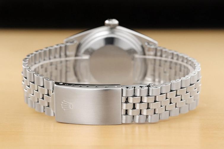 ROLEX MENS DATEJUST 1601 GRAY DIAMOND DIAL 18K GOLD STEEL WATCH w/ FOLDED BAND - 6