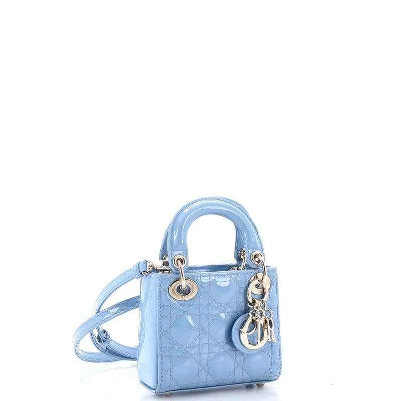 Christian Dior Lady Dior Bag Cannage Quilt Patent Micro - 2