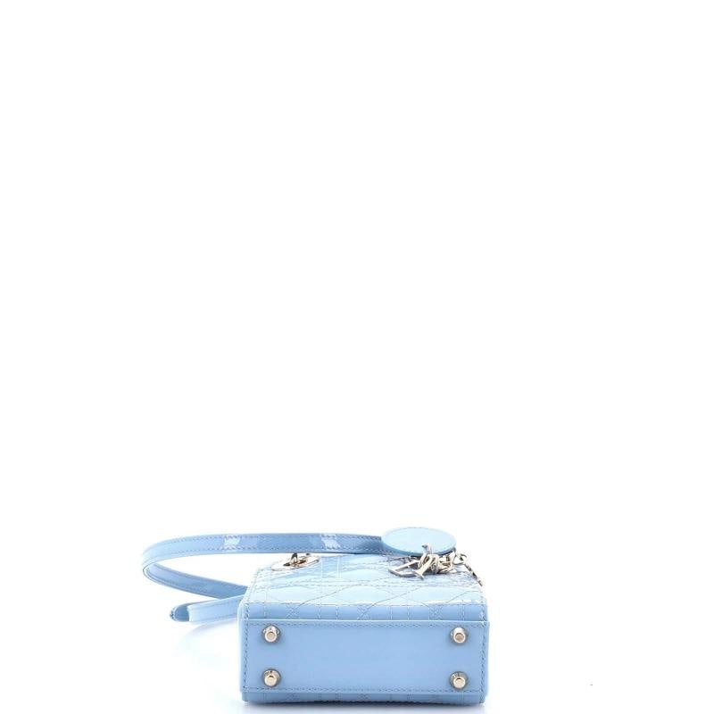 Christian Dior Lady Dior Bag Cannage Quilt Patent Micro - 4