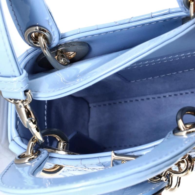 Christian Dior Lady Dior Bag Cannage Quilt Patent Micro - 5