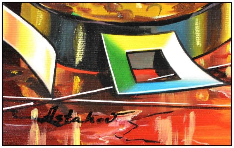 Alexander Astahov Original Oil Painting on Canvas Interior Signed Surreal Art - 3