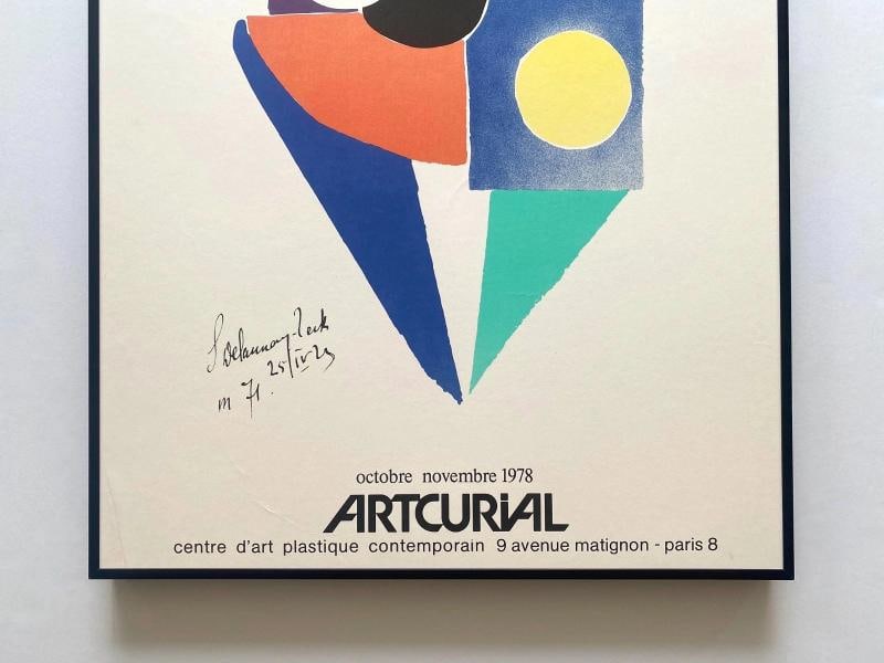 SONIA DELAUNAY RARE 1978 MODERNIST LITHOGRAPH PRINT FRAMED PARIS EXHIBIT POSTER - 3