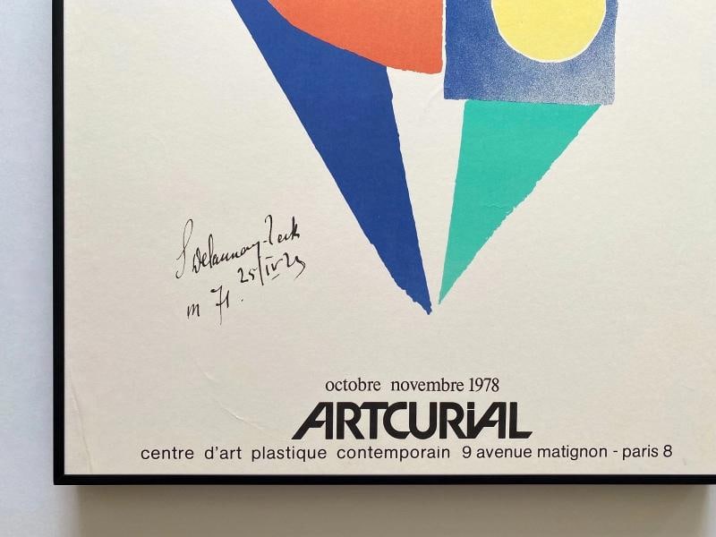 SONIA DELAUNAY RARE 1978 MODERNIST LITHOGRAPH PRINT FRAMED PARIS EXHIBIT POSTER - 7
