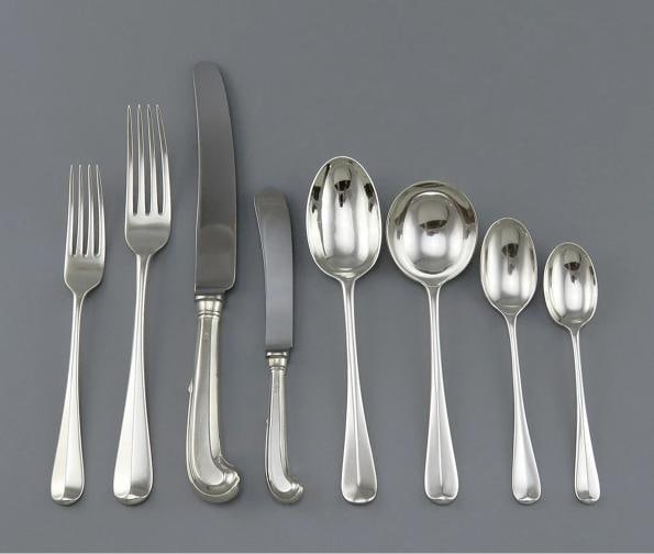 Fine English Sterling Silver 90pc Queen Anne Rat Tail Flatware Set Serves 12 - 2