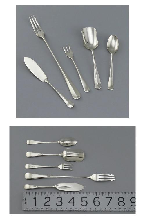 Fine English Sterling Silver 90pc Queen Anne Rat Tail Flatware Set Serves 12 - 5