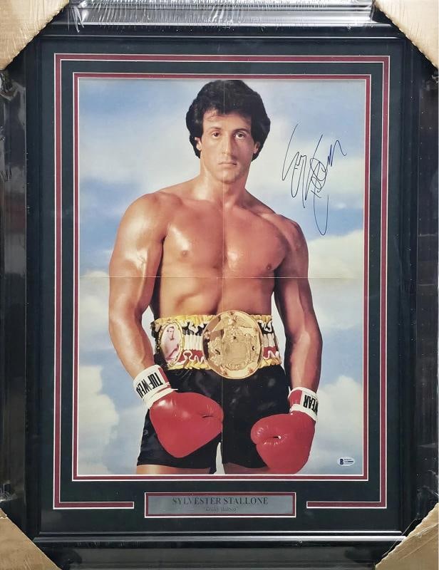 Sylvester Stallone Signed Framed 16x22 Poster Rocky Balboa Beckett BAS: Sport: Entertainment,Product: Poster,Object Type: Poster,Player: Sylvester Stallone,Player/Athlete: Sylvester Stallone,Autographed: Yes,Signed: Yes,Autograph Authentication: Beckett Authentication
