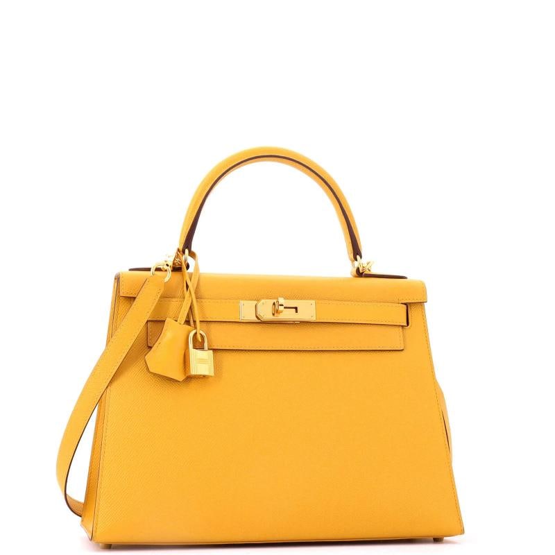 Hermes Kelly Handbag Yellow Epsom with Gold Hardware 28 - 3