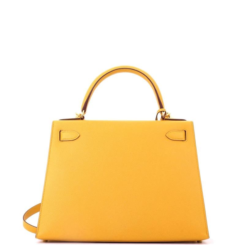 Hermes Kelly Handbag Yellow Epsom with Gold Hardware 28 - 4