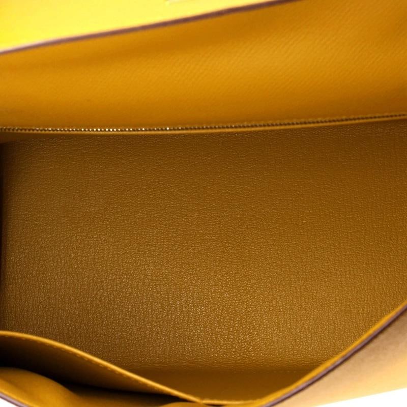 Hermes Kelly Handbag Yellow Epsom with Gold Hardware 28 - 6