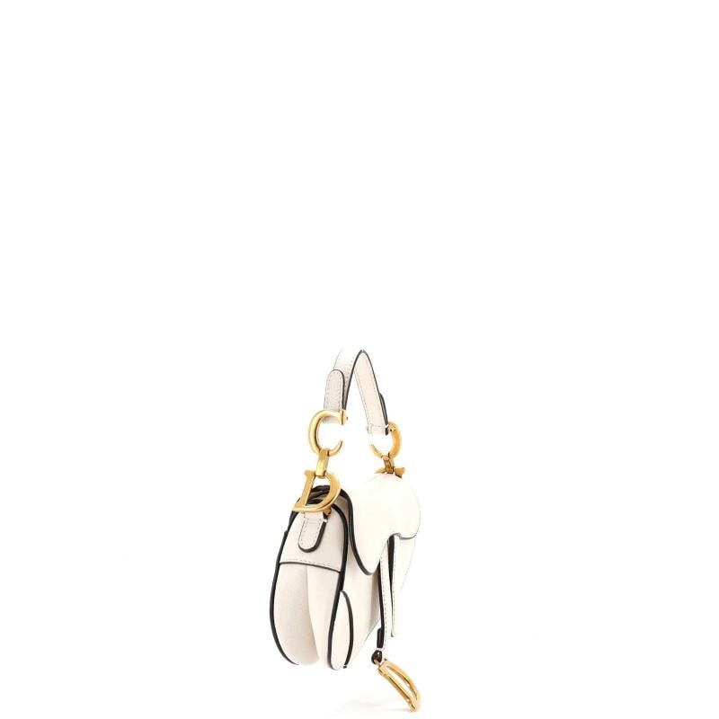 Christian Dior Saddle Handbag with Strap Leather Micro - 2