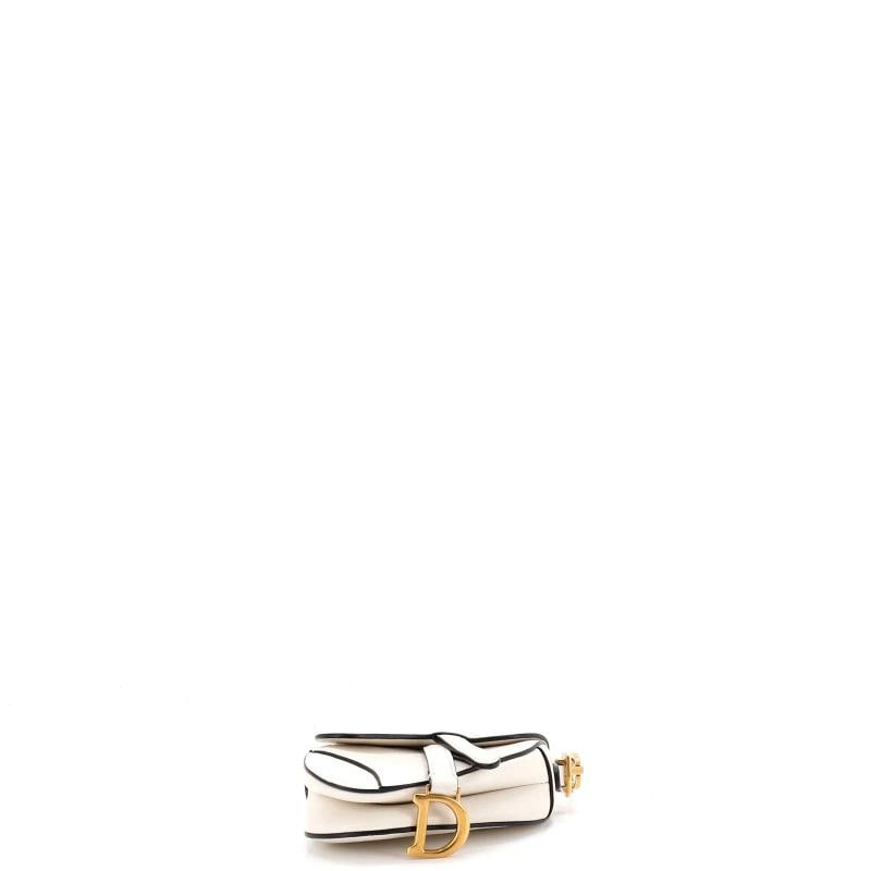 Christian Dior Saddle Handbag with Strap Leather Micro - 4