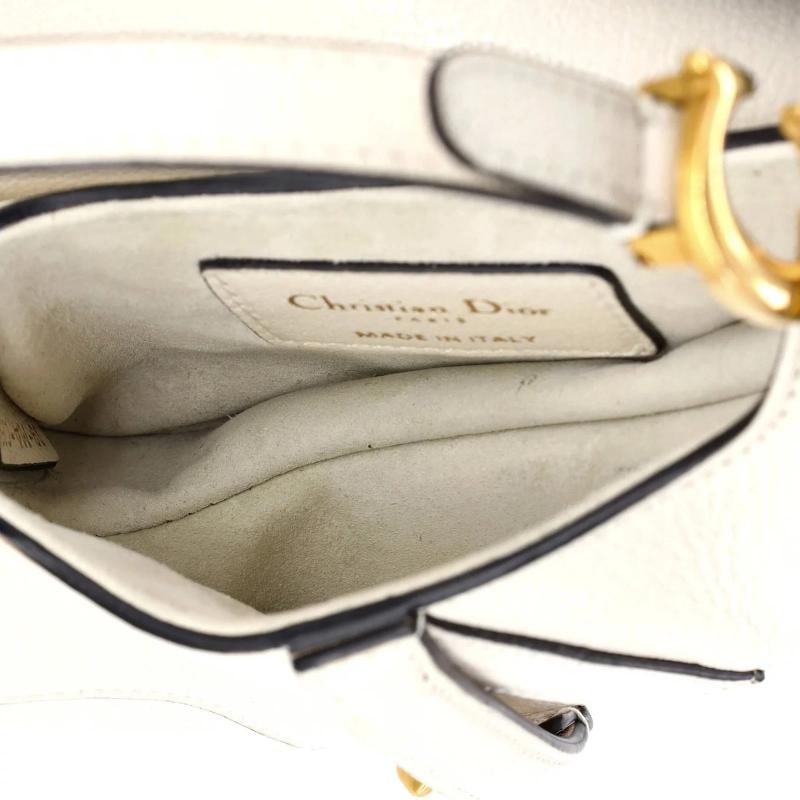 Christian Dior Saddle Handbag with Strap Leather Micro - 5