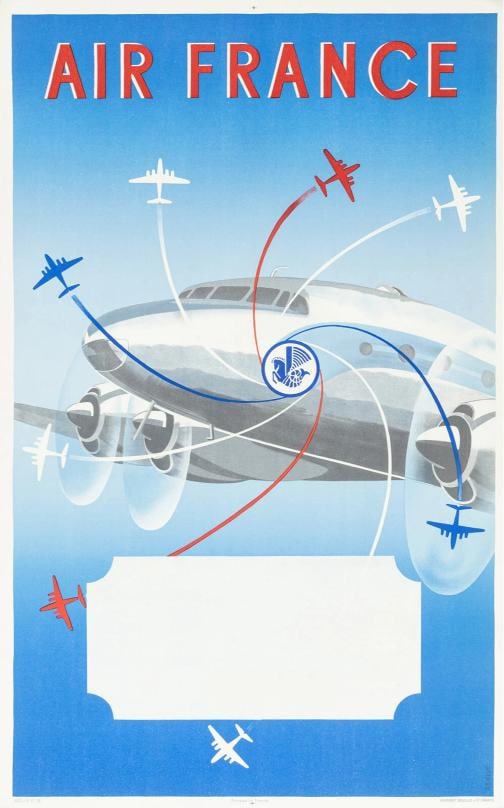 Original Vintage Air France Poster - Renluc - Pegasus Shrimp - Aviation - 1951: Condition: Used,Country of Origin: France,Unit of Sale: Single-Piece Work,Artist: Renluc,Signed By: Renluc,Size: Medium (up to 36in.),Signed: Yes,Material: Paper,Certificate of Authenticity (COA):