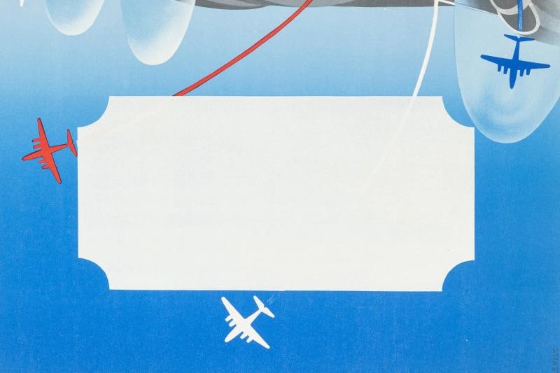 Original Vintage Air France Poster - Renluc - Pegasus Shrimp - Aviation - 1951 - 4